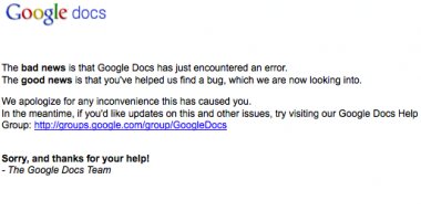 Google Docs Error
